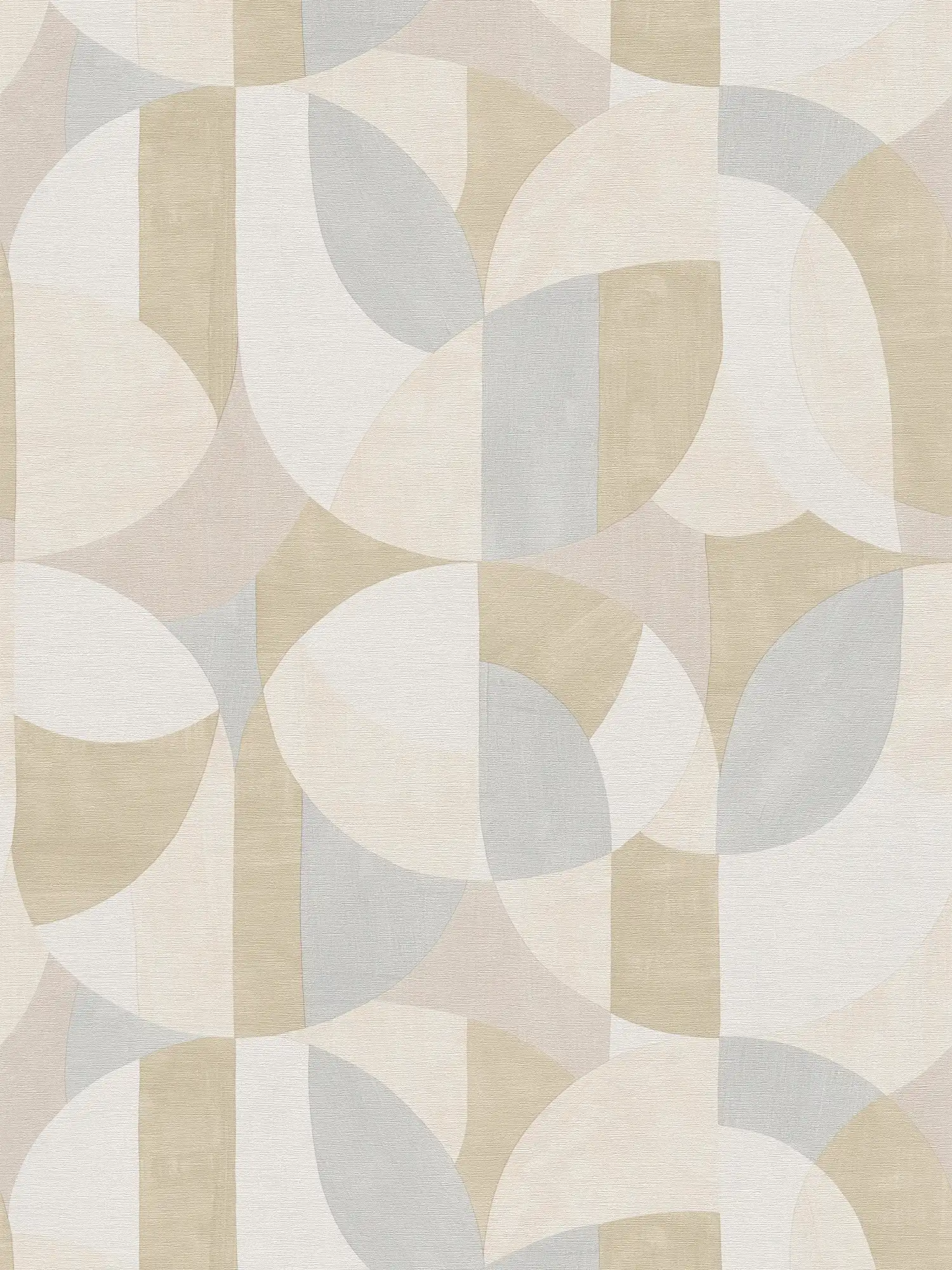 Carta da parati non tessuta con grafica astratta in stile Bauhaus - grigio, crema, beige
