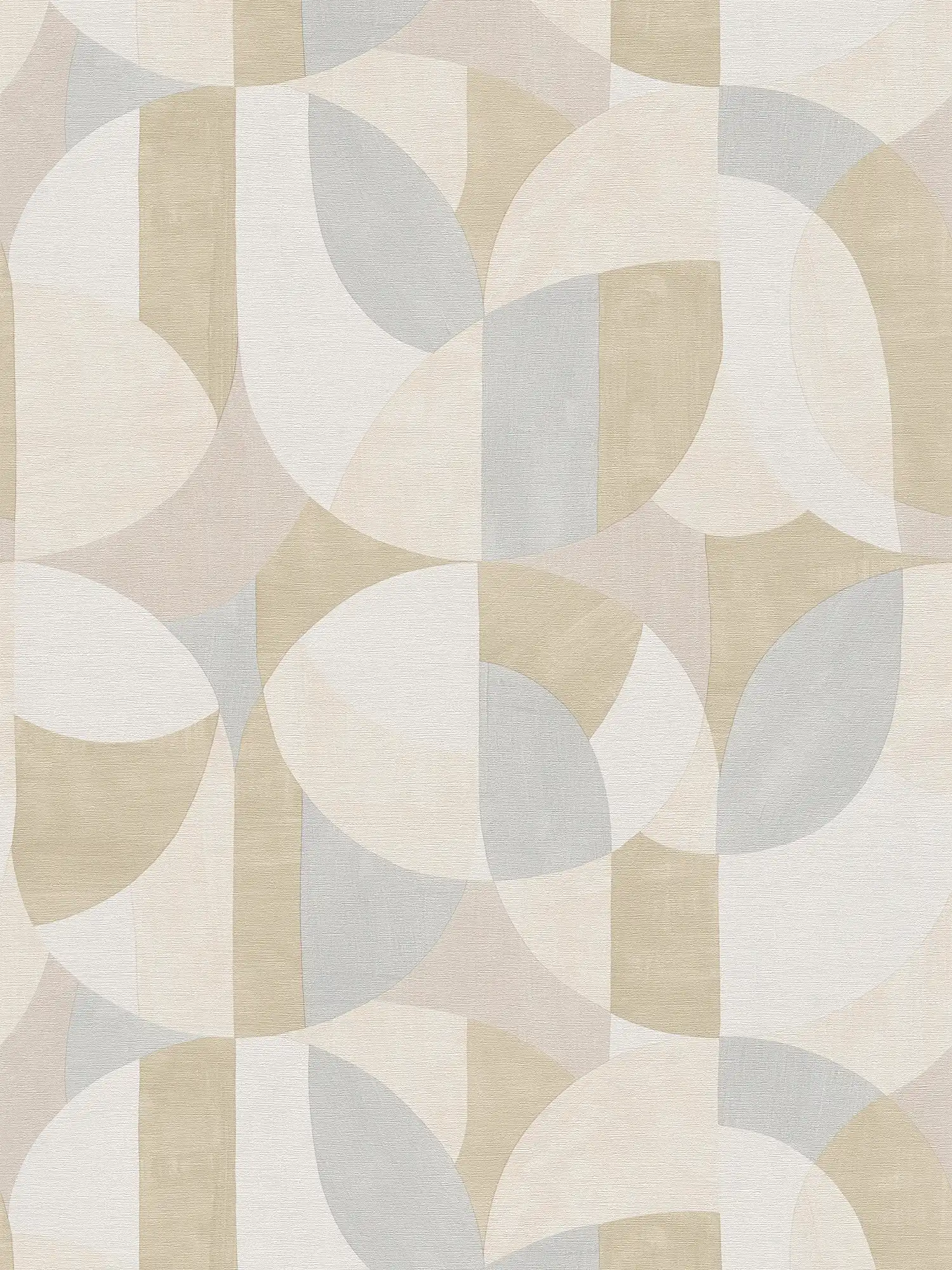             Abstract graphic non-woven wallpaper in Bauhaus style - grey, cream, beige
        