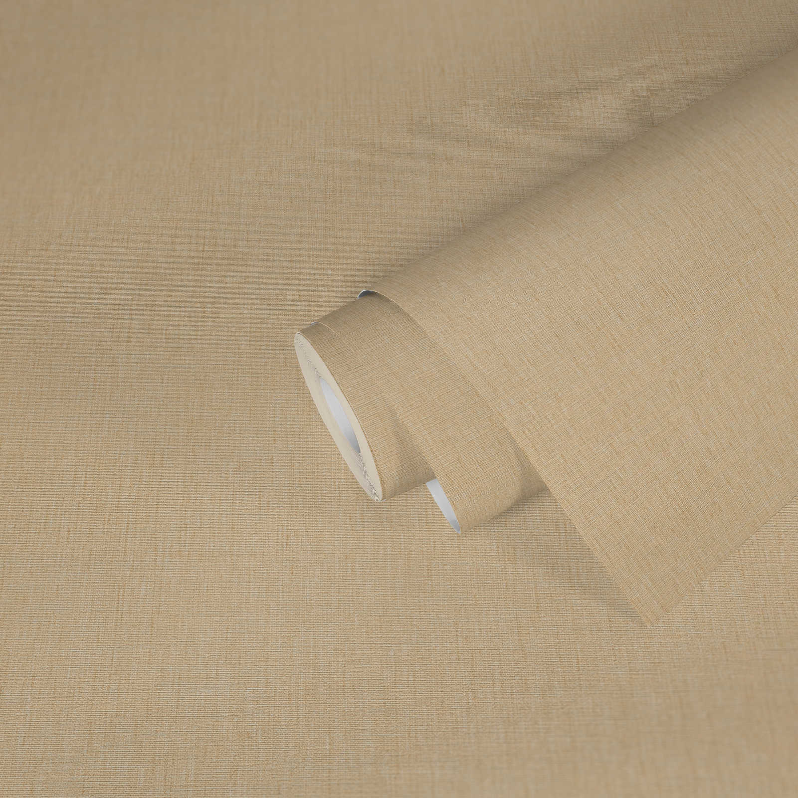             Papel pintado no tejido con un ligero aspecto textil en un tono sencillo - Beige
        