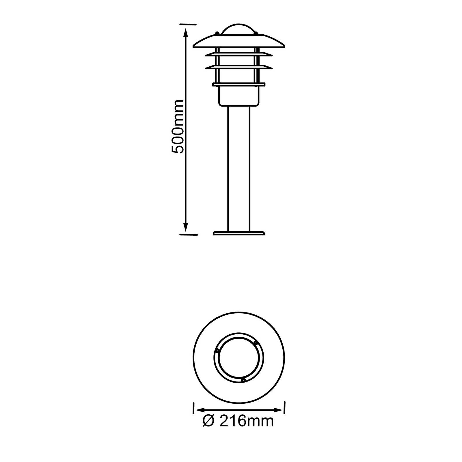             Lámpara de zócalo metálica para exterior - Pepe 1 - Metálica
        