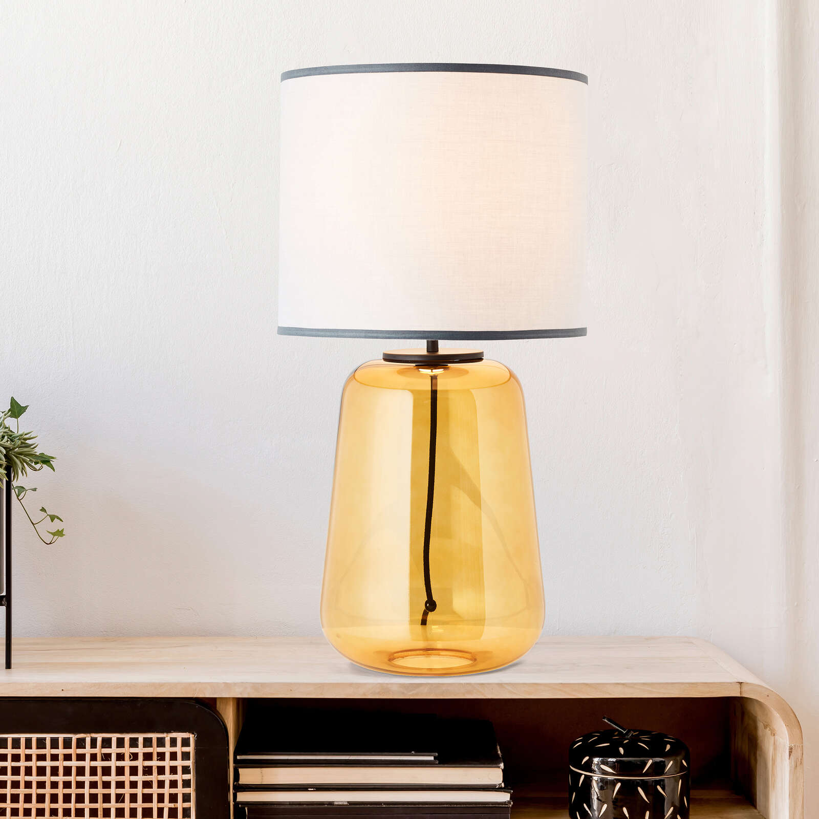             Textile table lamp - Jana 2 - Yellow
        