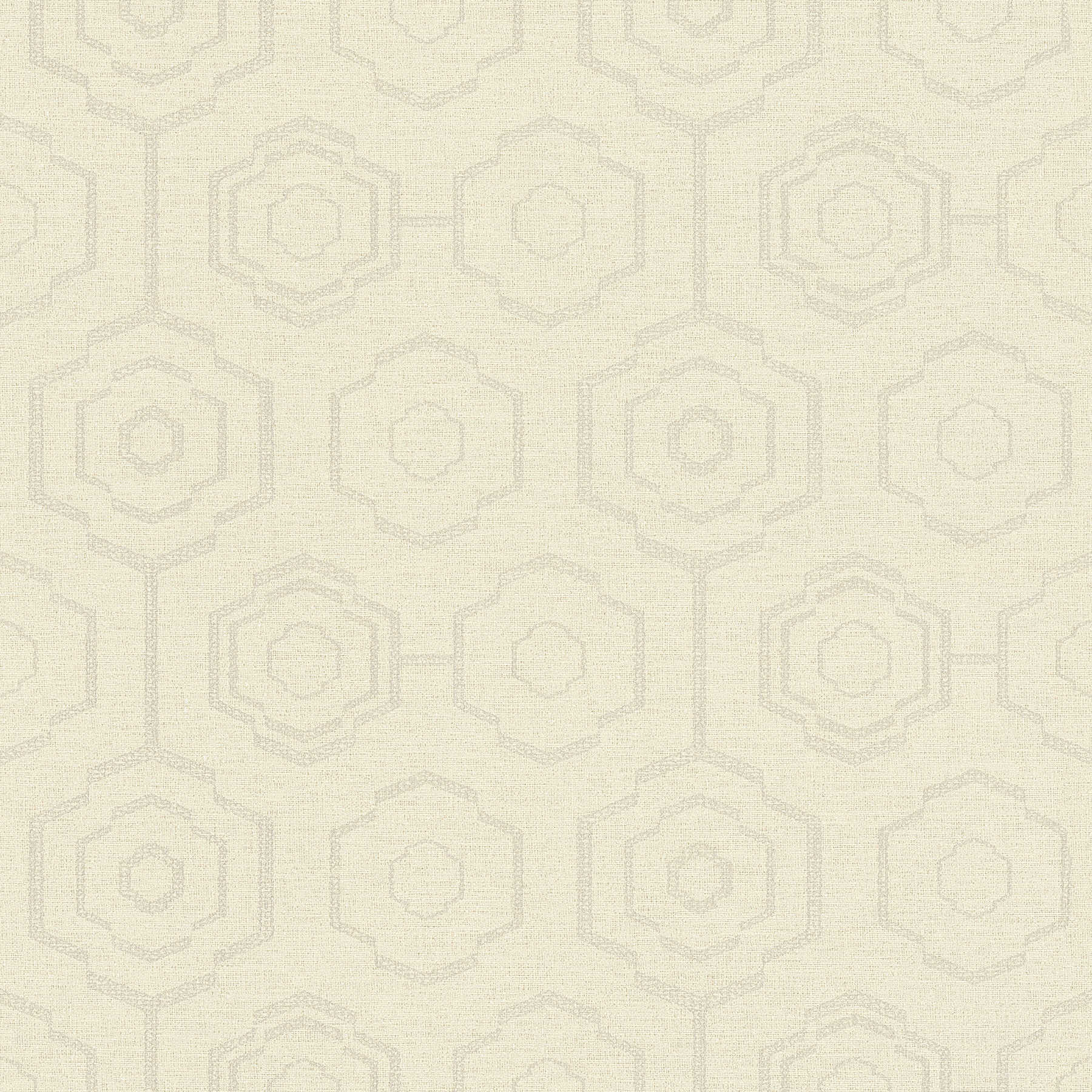         Textiel-look behang geometrisch design & glans effect - crème, grijs, beige
    