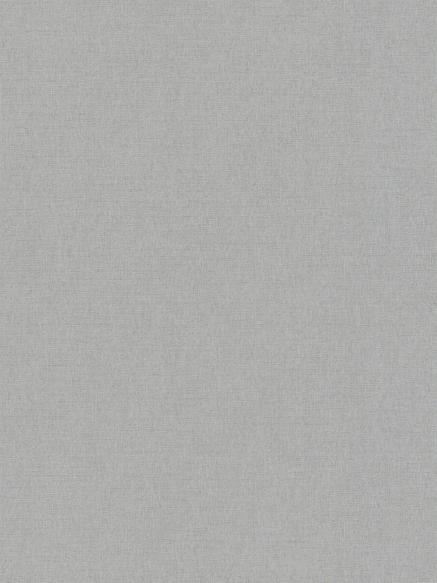 Plain non-woven wallpaper in textile look - grey
