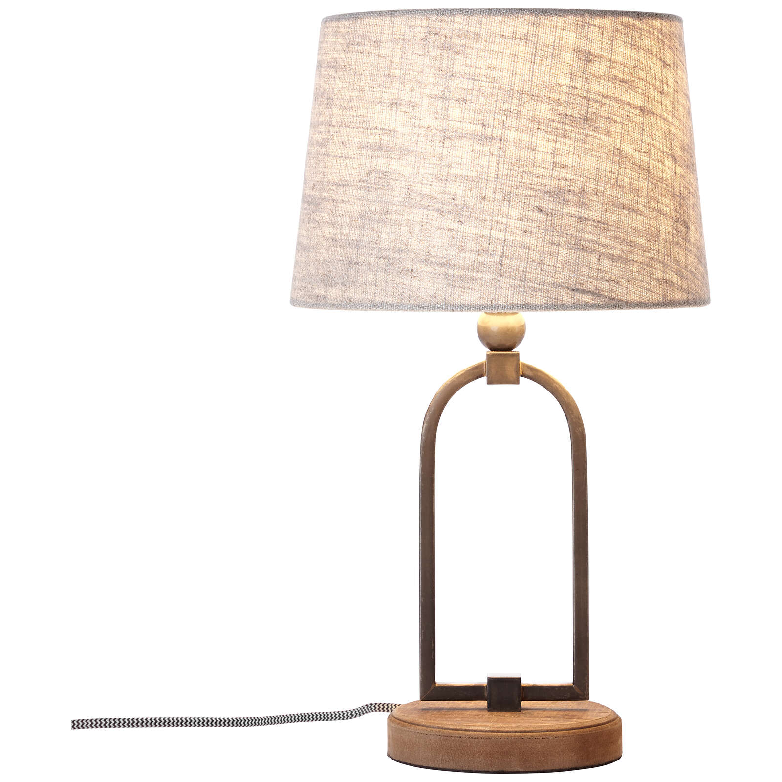             Lampe de table en textile - Ole 1 - Marron
        