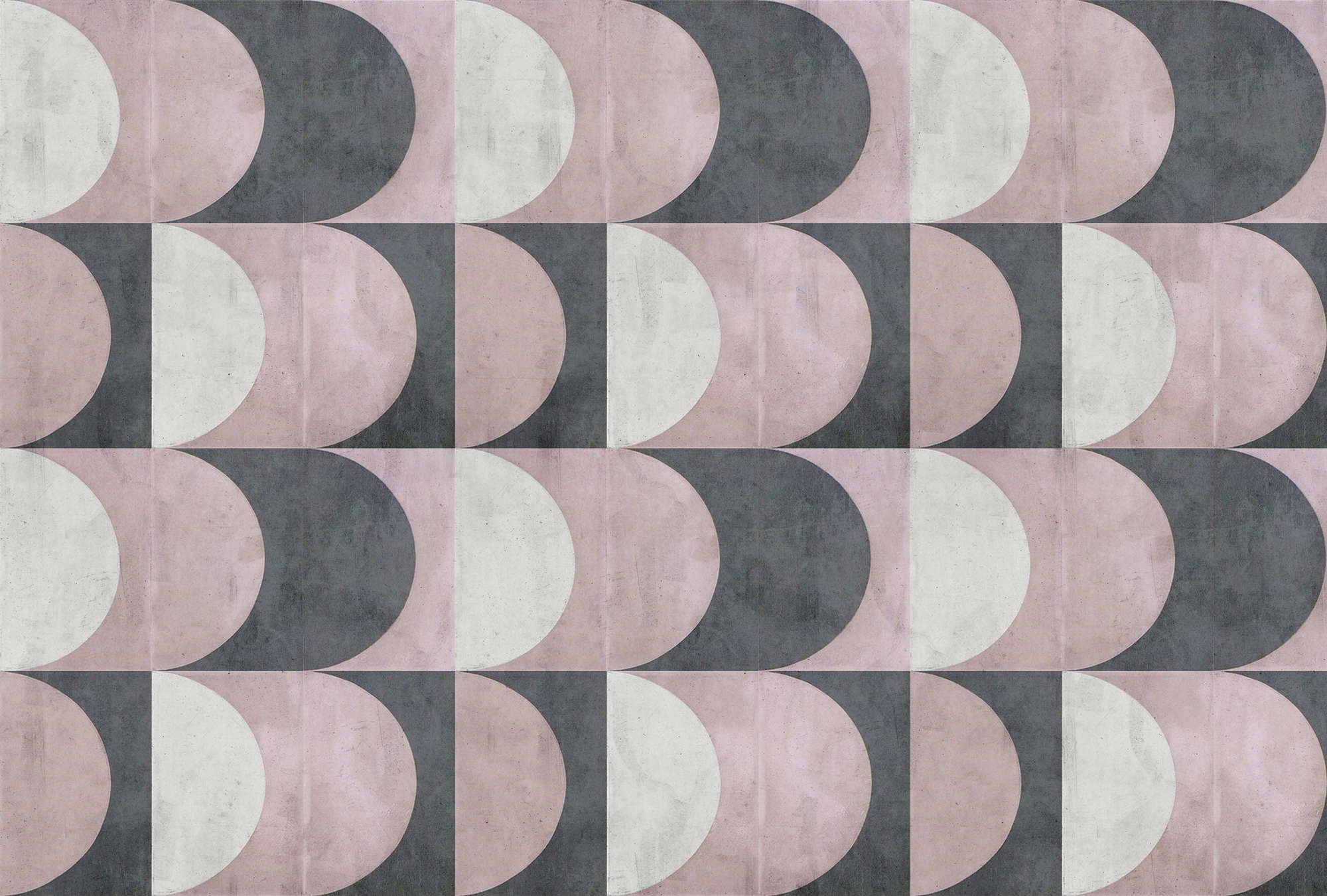             papier peint en papier panoramique »julek 1« - motif rétro imitation béton - gris, lilas | intissé légèrement structuré
        