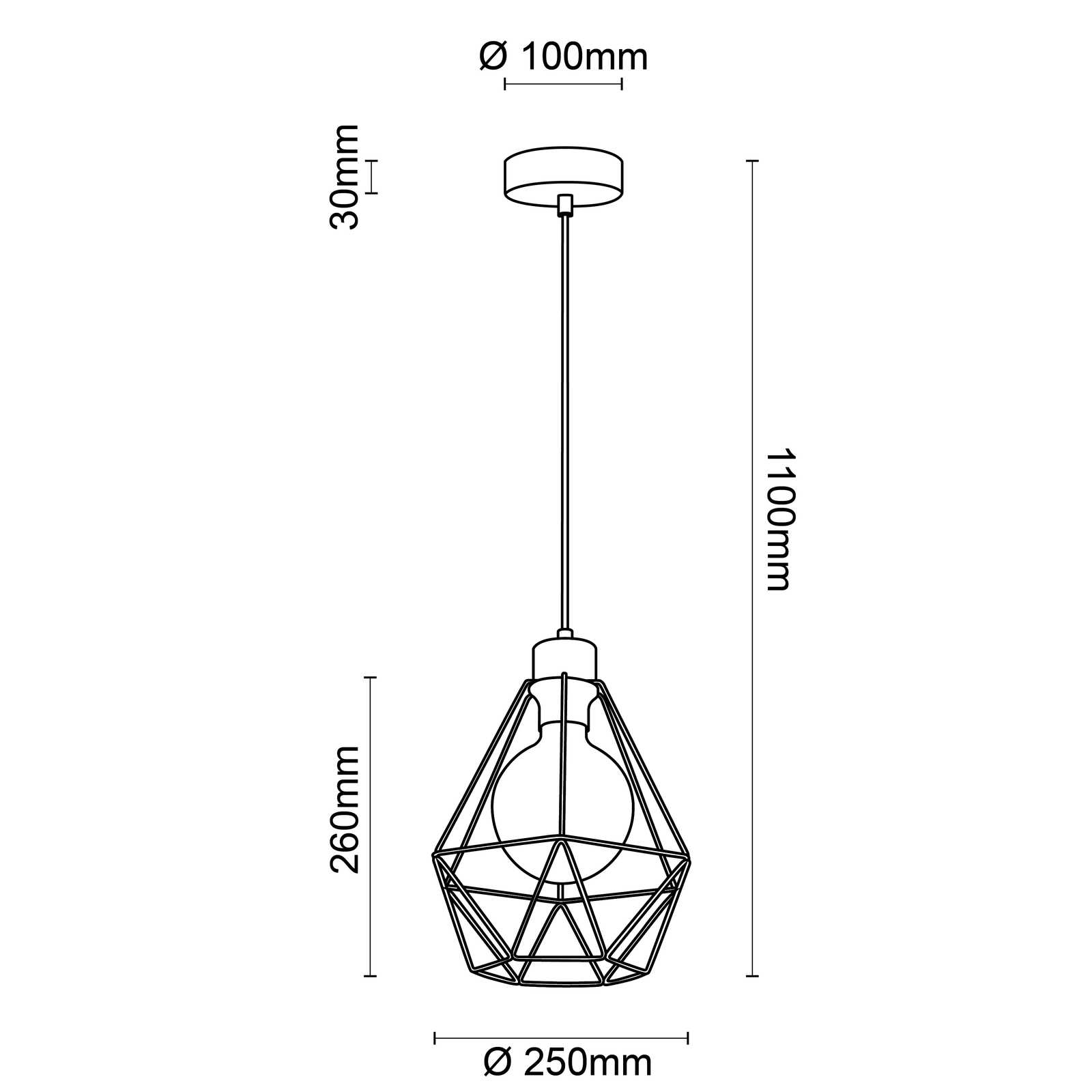             Houten hanglamp - Fijn 1 - Bruin
        