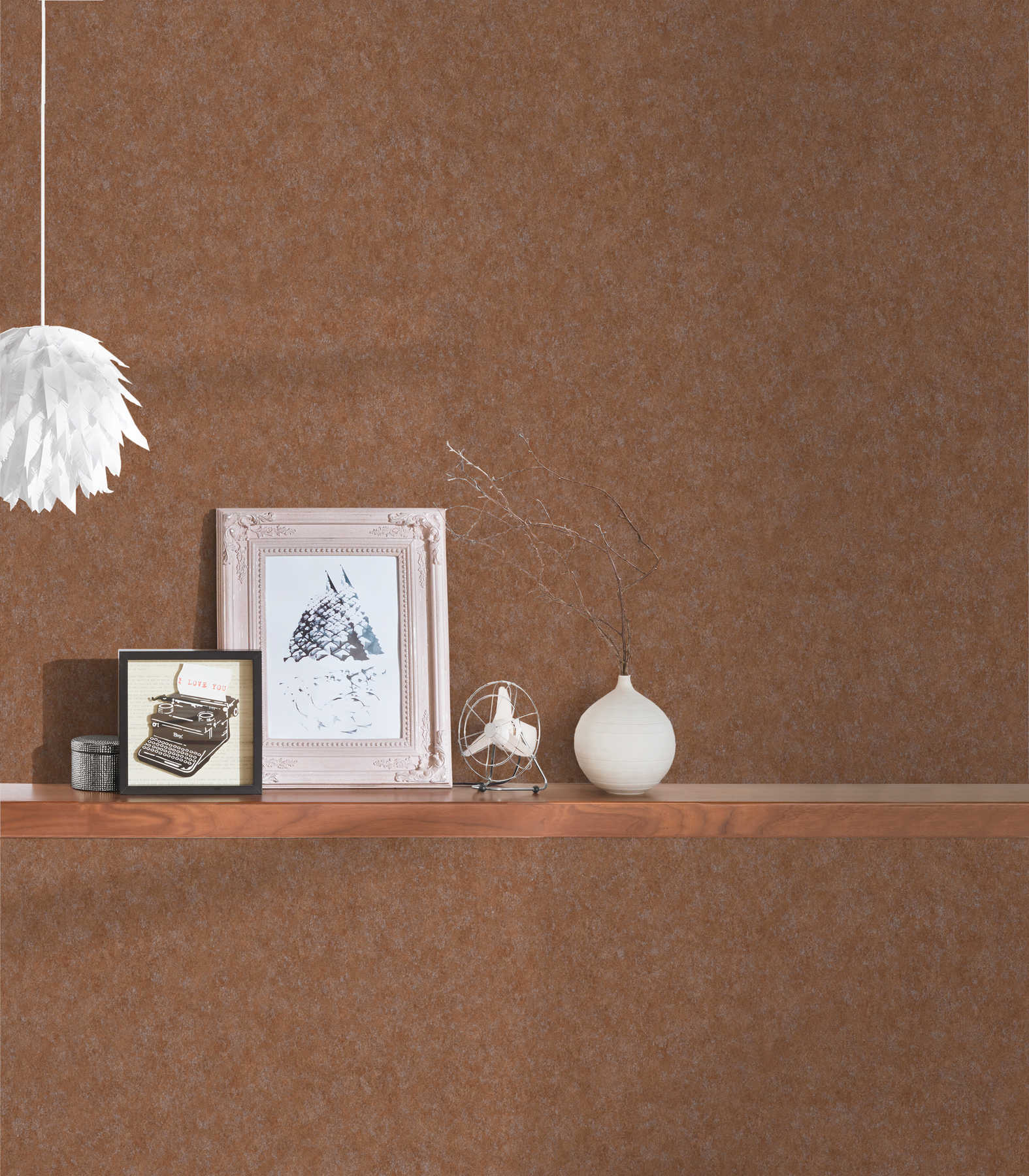             Non-woven wallpaper industrial design & rust structure - brown, grey
        