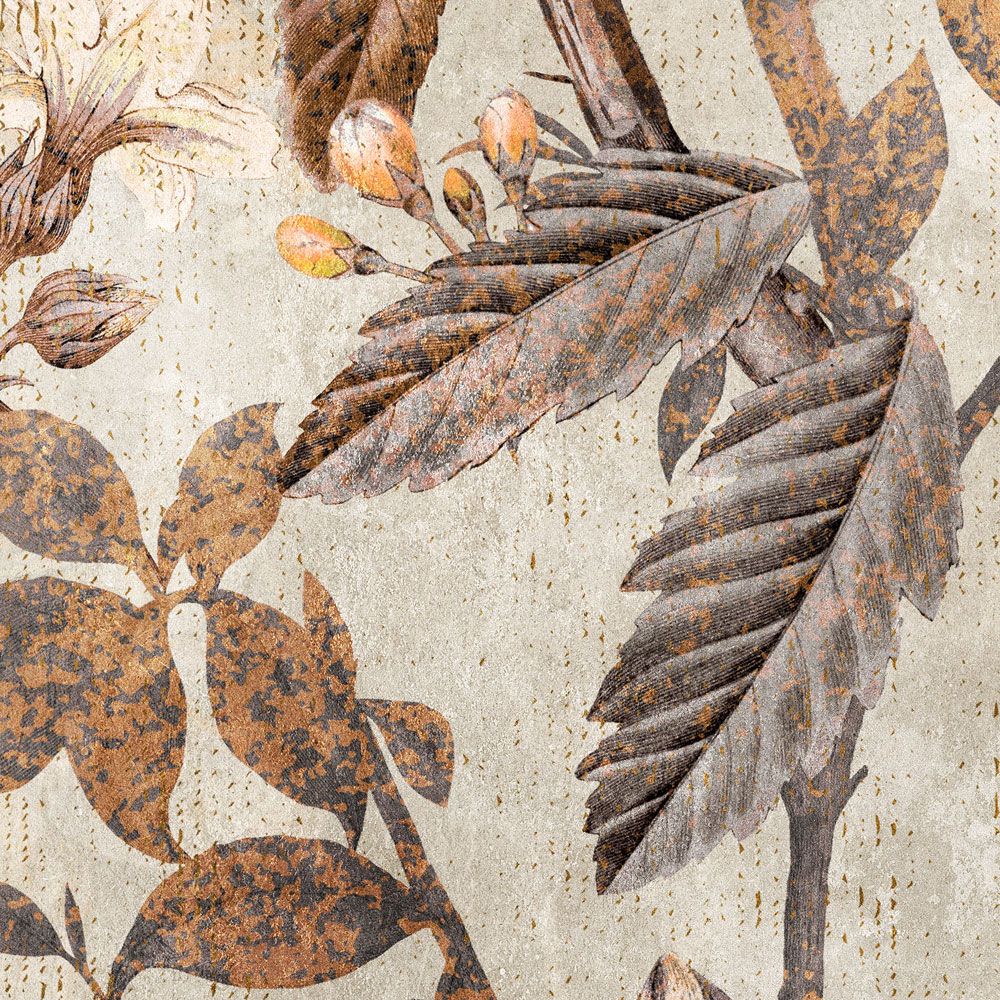             papier peint en papier panoramique »eden« - oiseaux & fleurs style vintage - intissé légèrement structuré
        