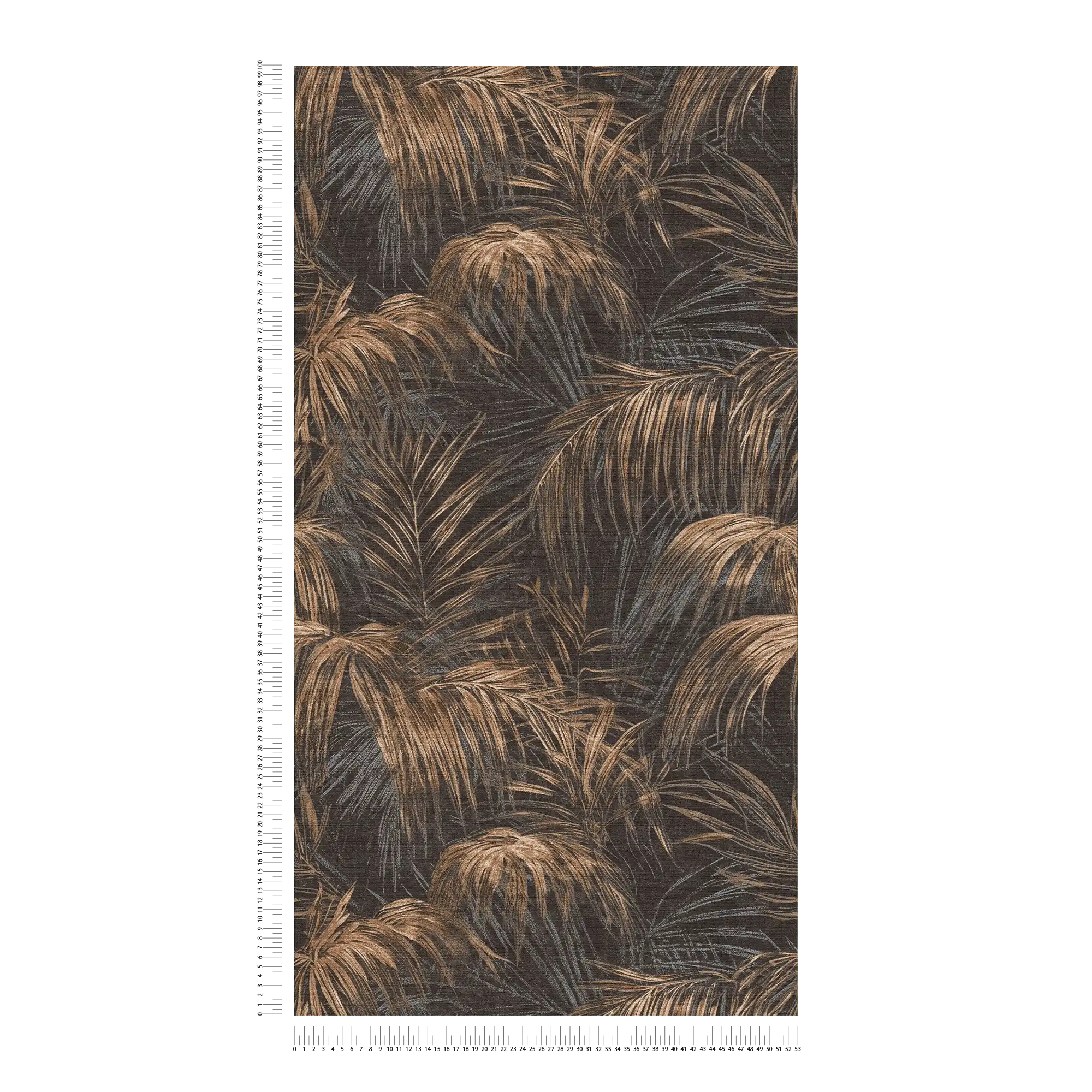             Magnificent non-woven wallpaper in palm tree look - black, beige, brown
        