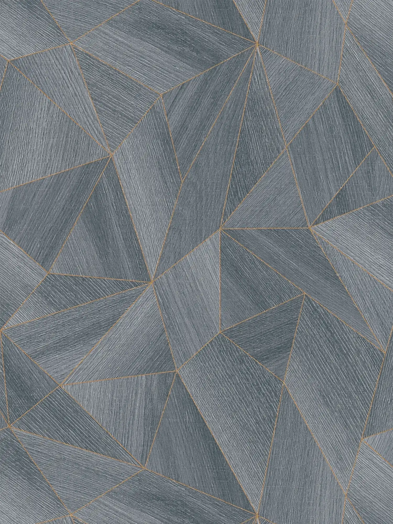 Wood wallpaper geometric pattern & metallic effect - grey, black
