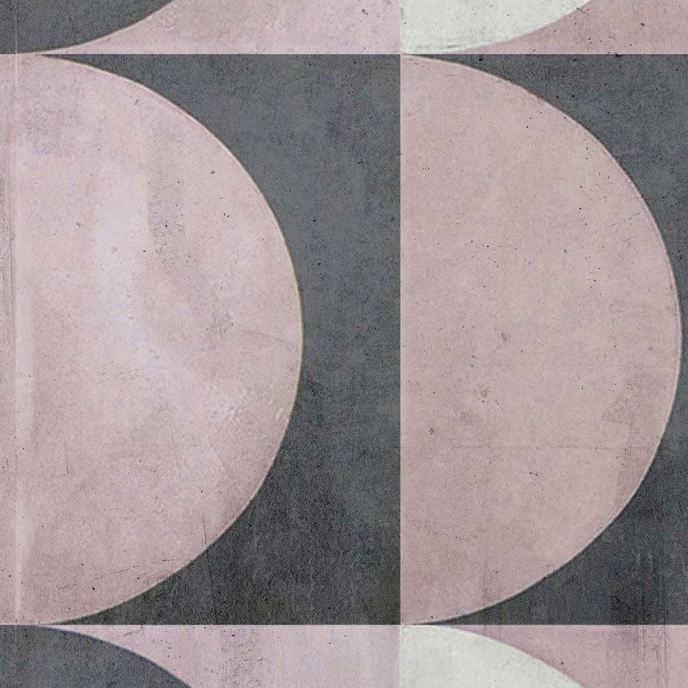             Digital behang »julek 1« - retropatroon in betonlook - grijs, lila | Gladde, licht parelmoerachtige vliesstof
        