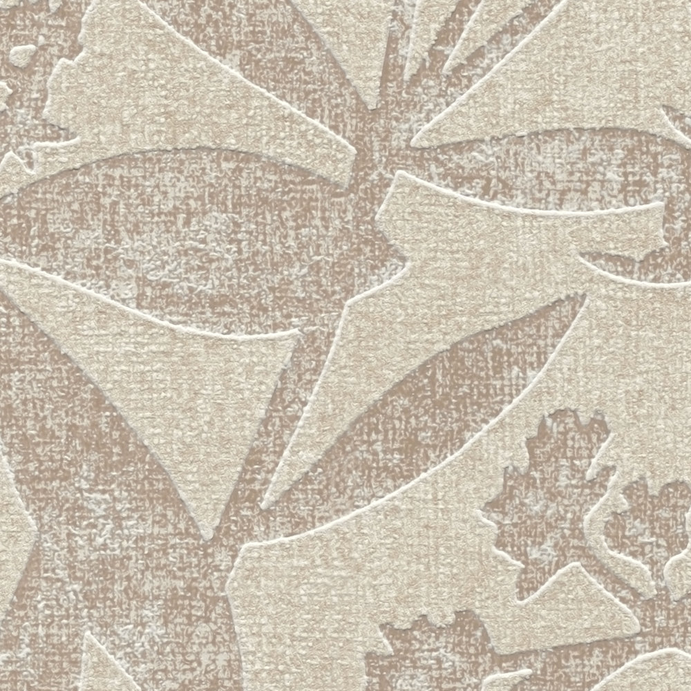             Papier peint intissé floral avec motif à fleurs - beige
        