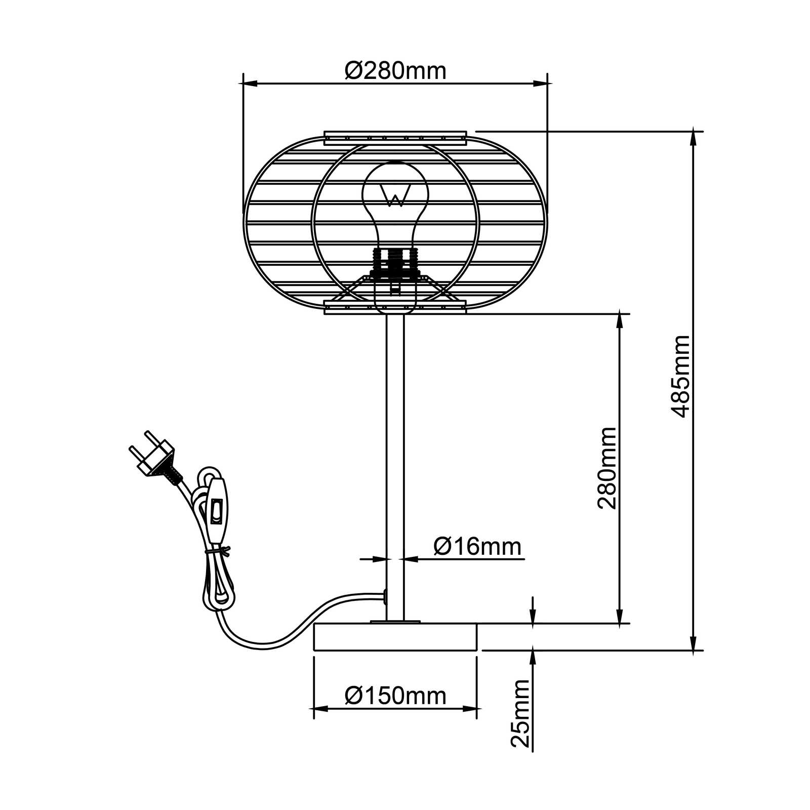             Metalen tafellamp - Viktor 2 - Bruin
        