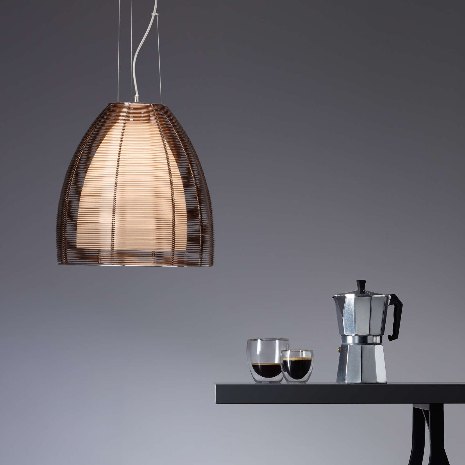             Glazen hanglamp - Maxime 5 - Bruin
        