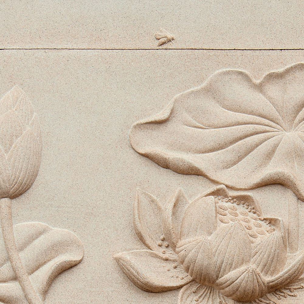             papier peint en papier panoramique »fiore« - relief de fleurs sur structure en béton - intissé mat et lisse
        