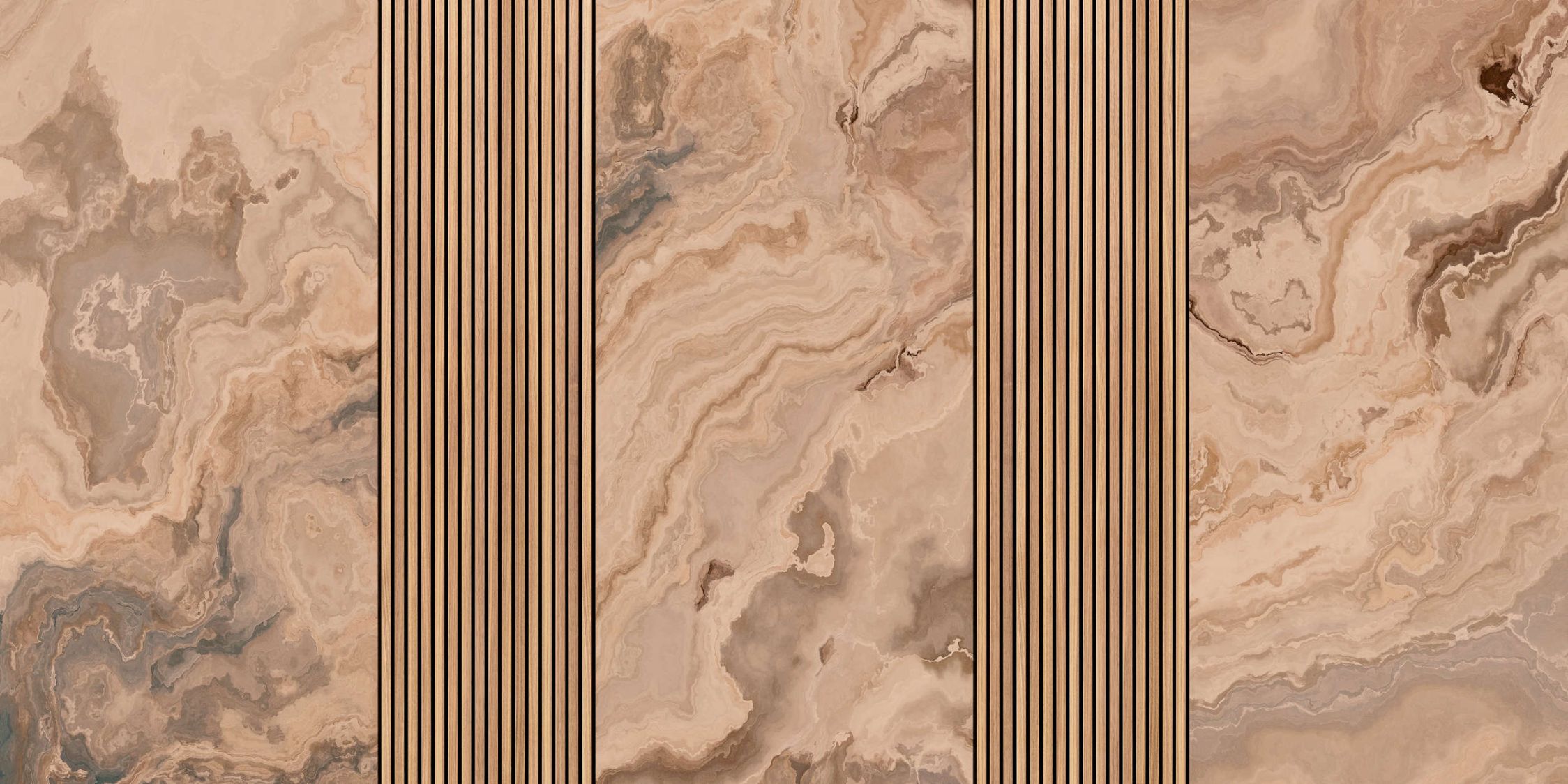             Fotomural »travertino 2« - Paneles & Mármol - Marrón claro | Material sin tejer ligeramente texturado
        