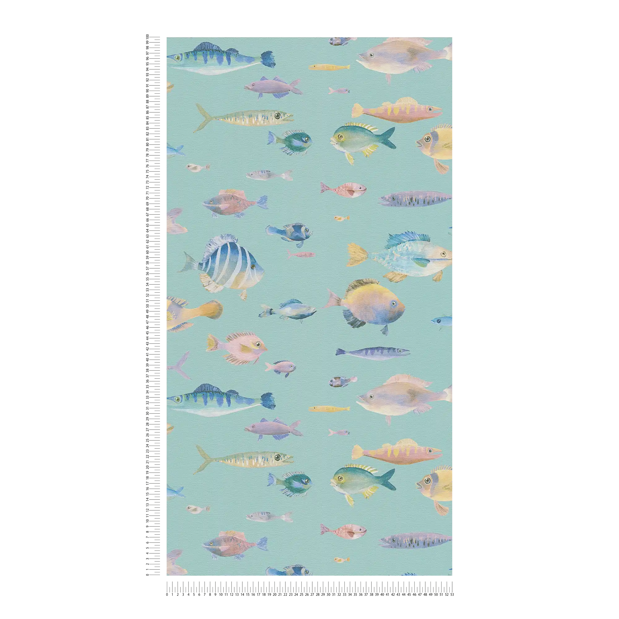             Non-woven wallpaper underwater world with fish - blue, colourful, violet
        