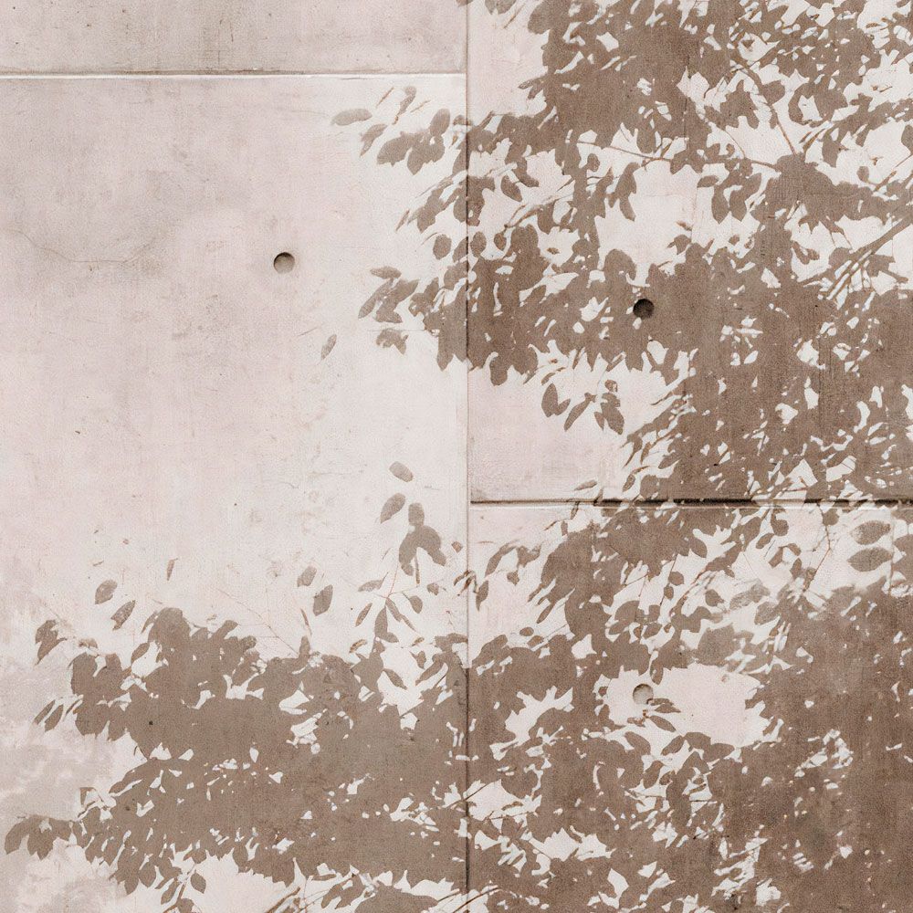            Digital behang »mytho« - Boomtoppen op betonnen platen - Glad, licht parelmoerachtig vliesdoek
        