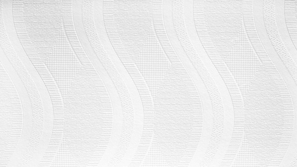             Papier peint rétro blanc avec motif géométrique de vagues - blanc
        