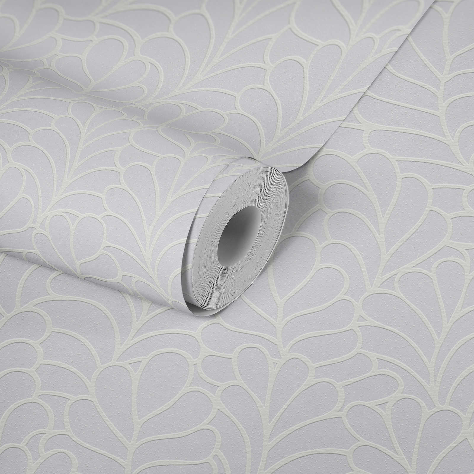             Papier peint à peindre avec motif floral de feuilles - 25,00 m x 1,06 m
        