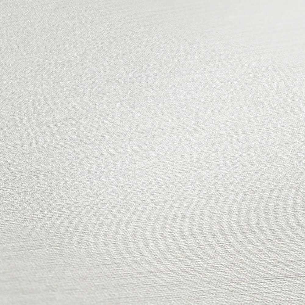             Non-woven wallpaper uni with textile look in soft colours - white
        