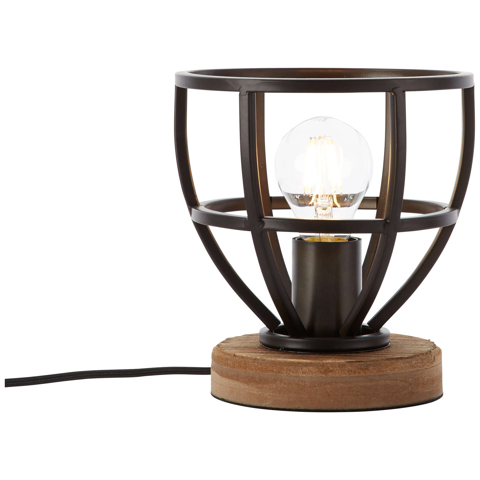             Lámpara de mesa de madera - Leonie 8 - Negro
        