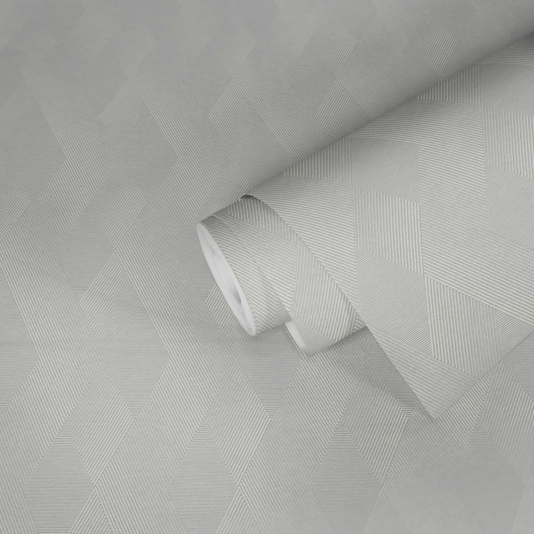             Papier peint ton sur ton avec motif de lignes & grain structuré - blanc
        