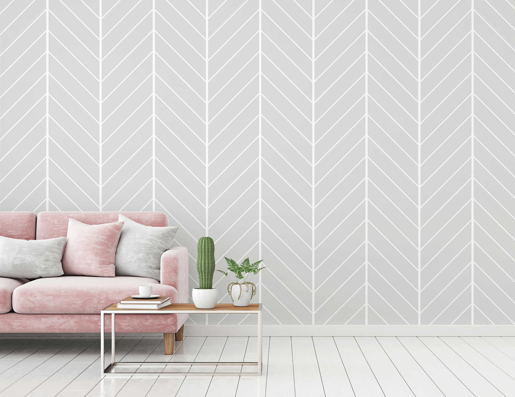 Arthouse Mother Of Pearl Pastel Pink  Grey Chevron Stripe Wallpaper 902602   Uncategorised from Wallpaper Depot UK