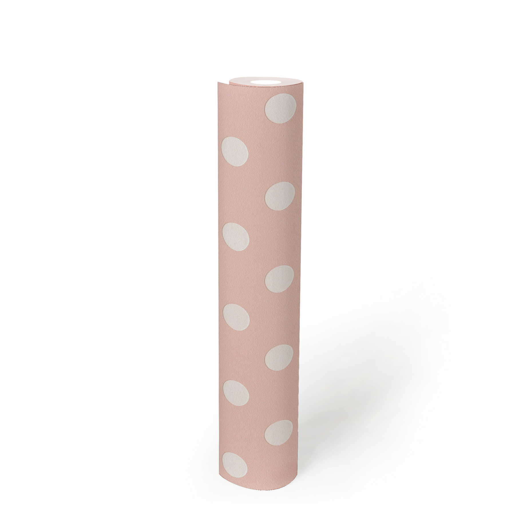             Pink dots wallpaper, polka dots for girls room - pink, white
        