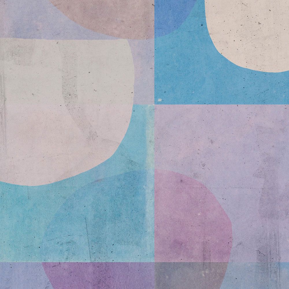             Photo wallpaper »elija 2« - retro pattern in concrete look - blue, purple | Lightly textured non-woven
        