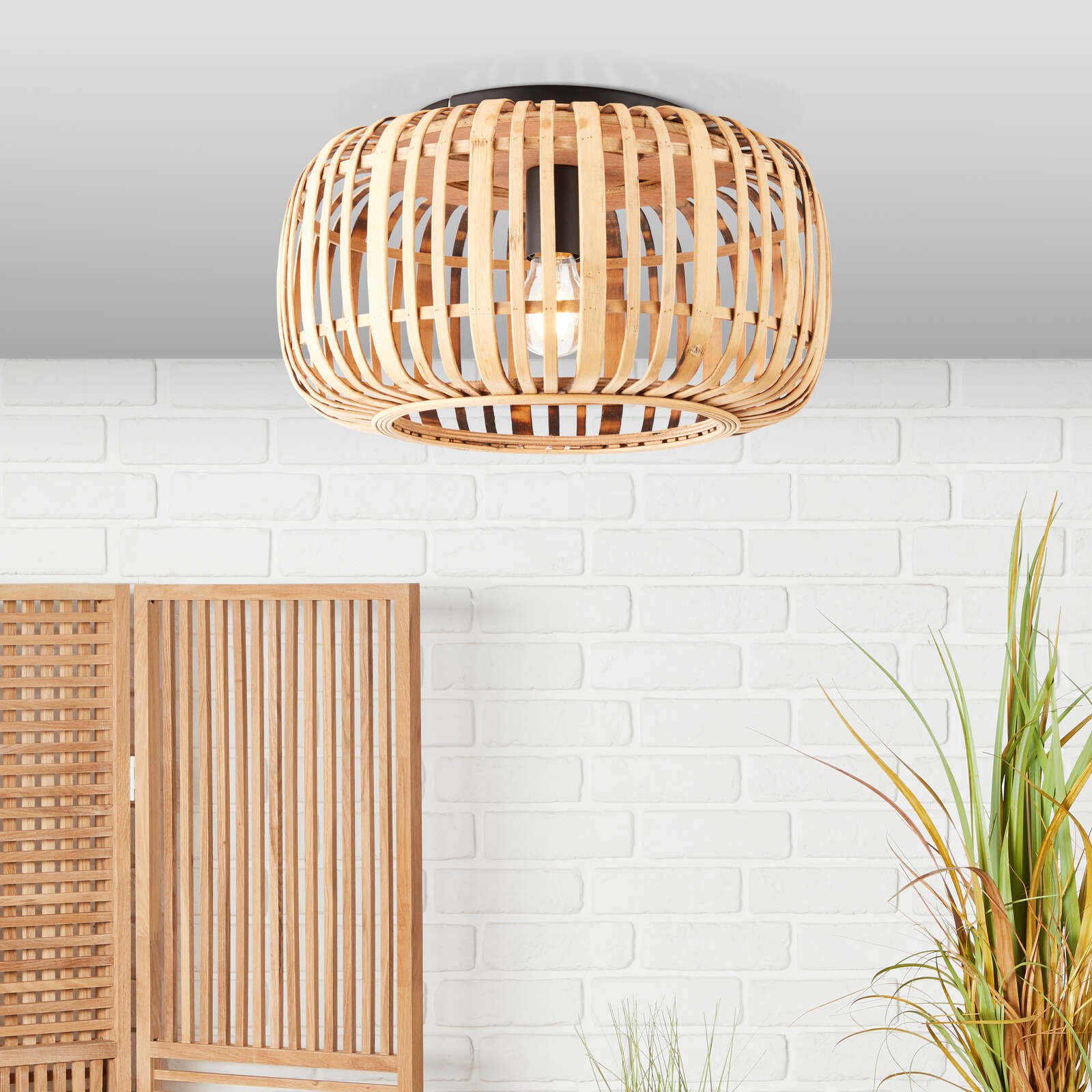             Bamboe plafondlamp - Willi 6 - Bruin
        