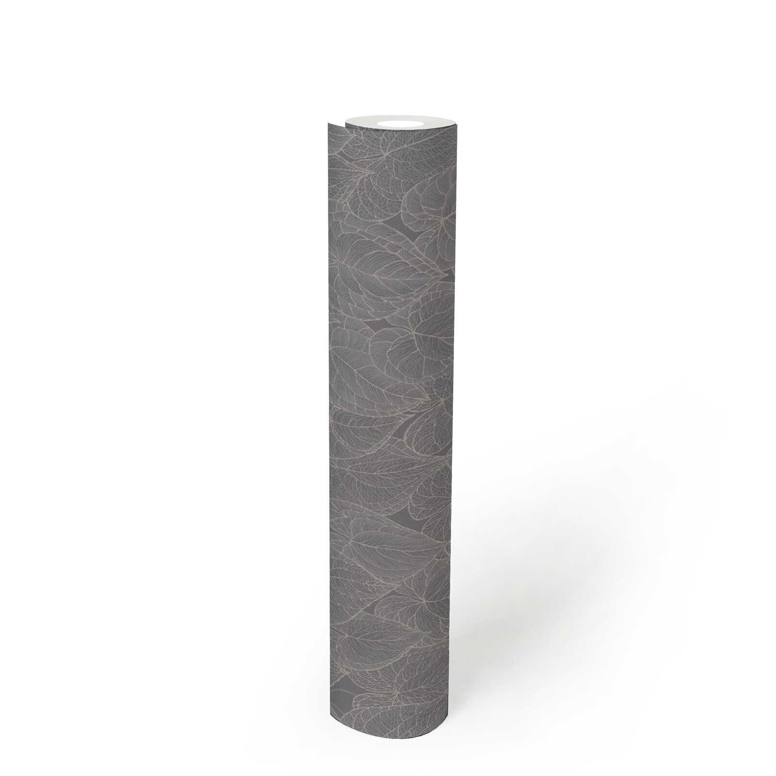             Daniel Hechter Modern non-woven wallpaper with floral pattern and metallic accents - grey, silver, metallic
        