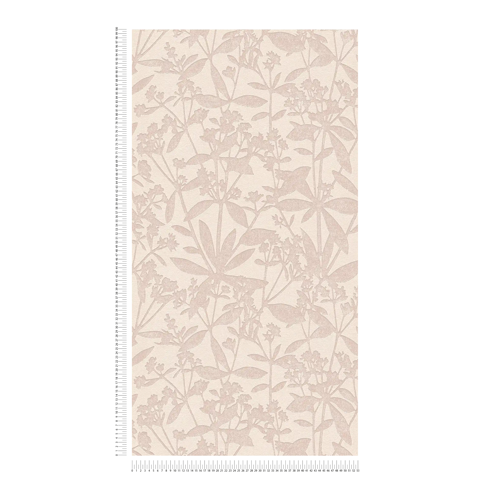             Papier peint non tissé floral fleurs et feuilles - crème, beige
        