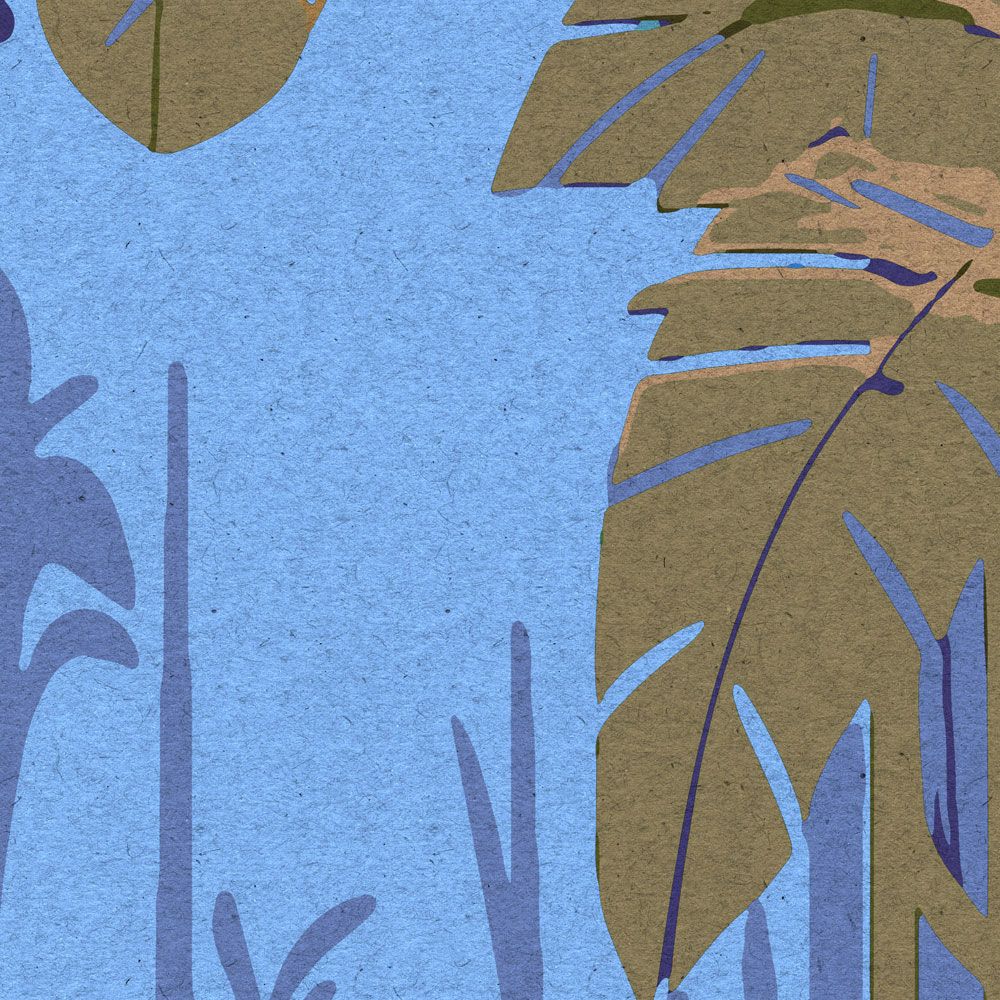             Fotomurali »azura« - Motivo astratto della giungla con texture di carta kraft - Materiali non tessuto liscio e leggermente perlato
        