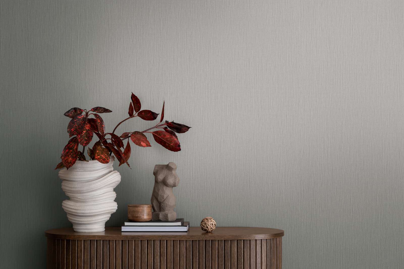             Lightly structured non-woven wallpaper with a textured effect - grey
        