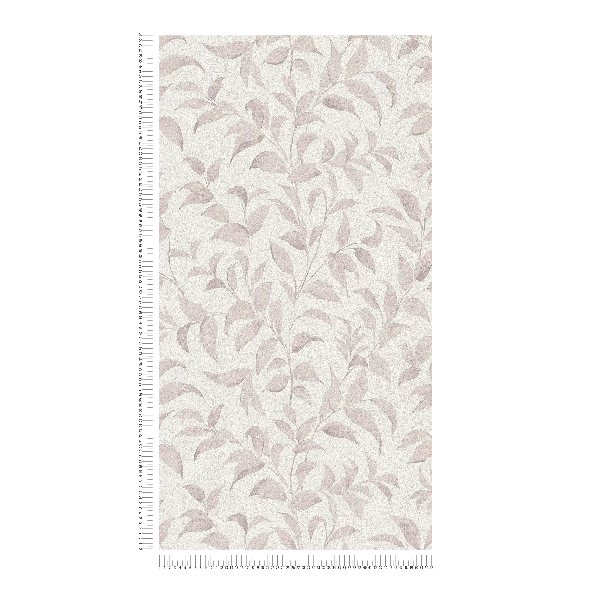             Carta da parati floreale con foglie a texture shimmer - bianco, beige, grigio
        