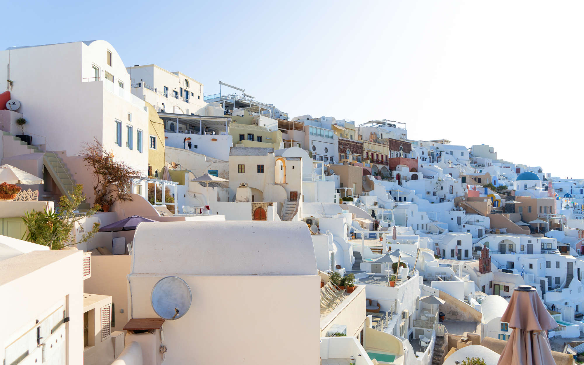             Photo wallpaper Santorini in the midday sun - Matt smooth fleece
        