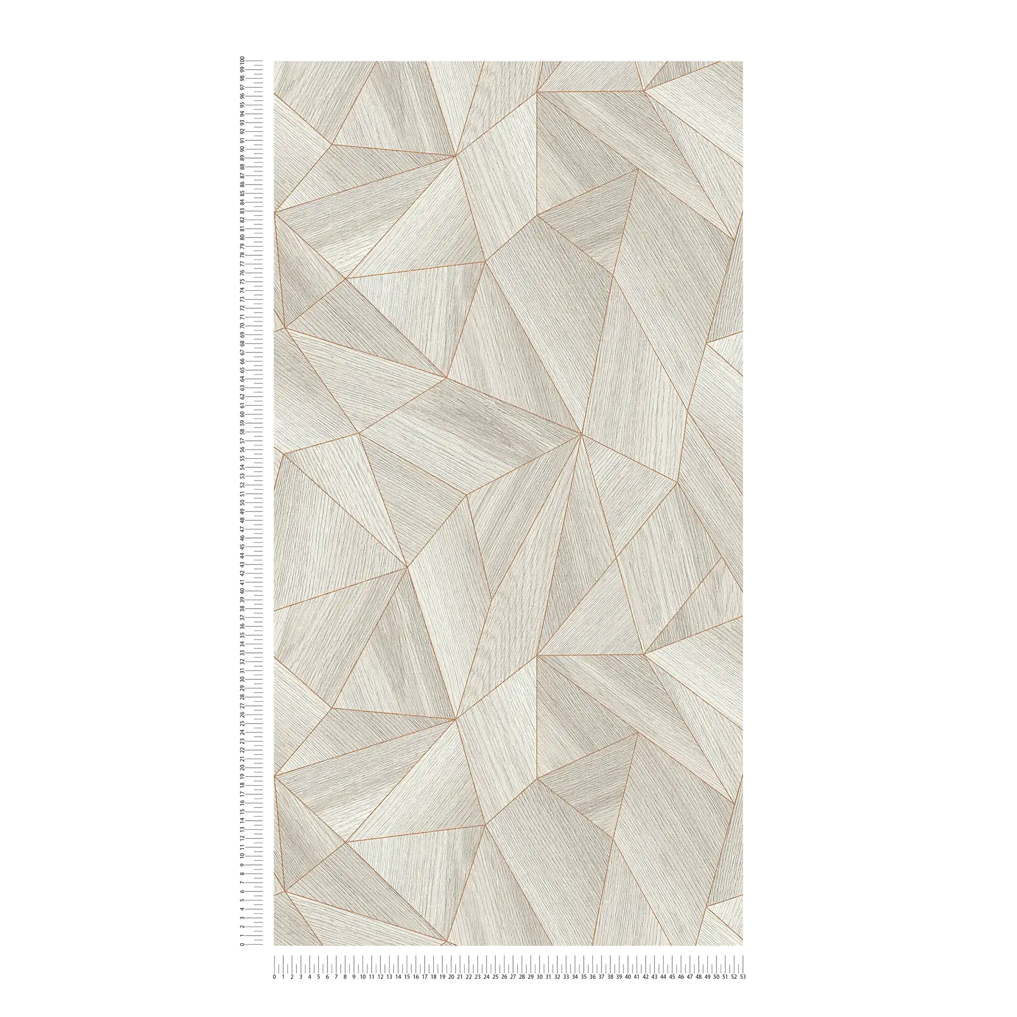             Papier peint imitation bois design moderne & effet métallique - gris, or
        