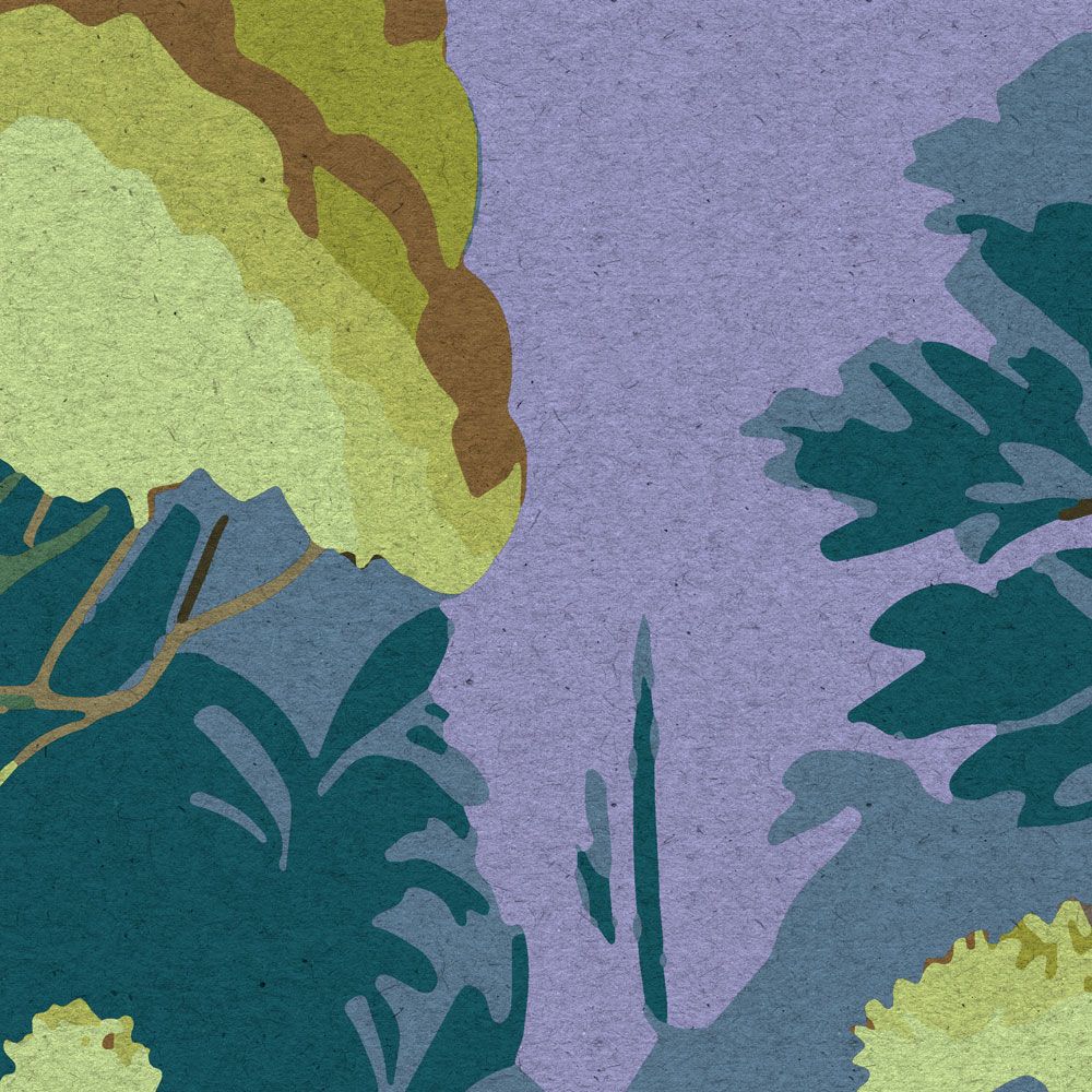             papier peint en papier panoramique »runa« - motif abstrait de jungle avec structure en papier kraft - intissé légèrement structuré
        