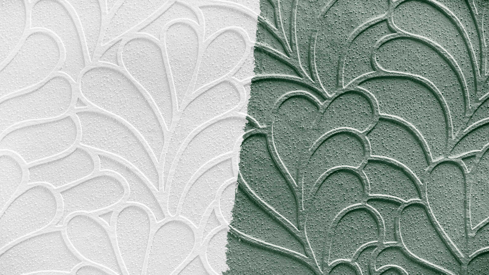             Papier peint à motif floral de feuilles - à peindre
        