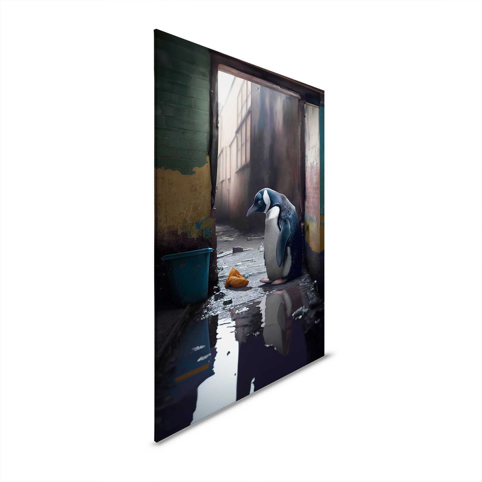 Toile KI »lost penguin« - 80 cm x 120 cm
