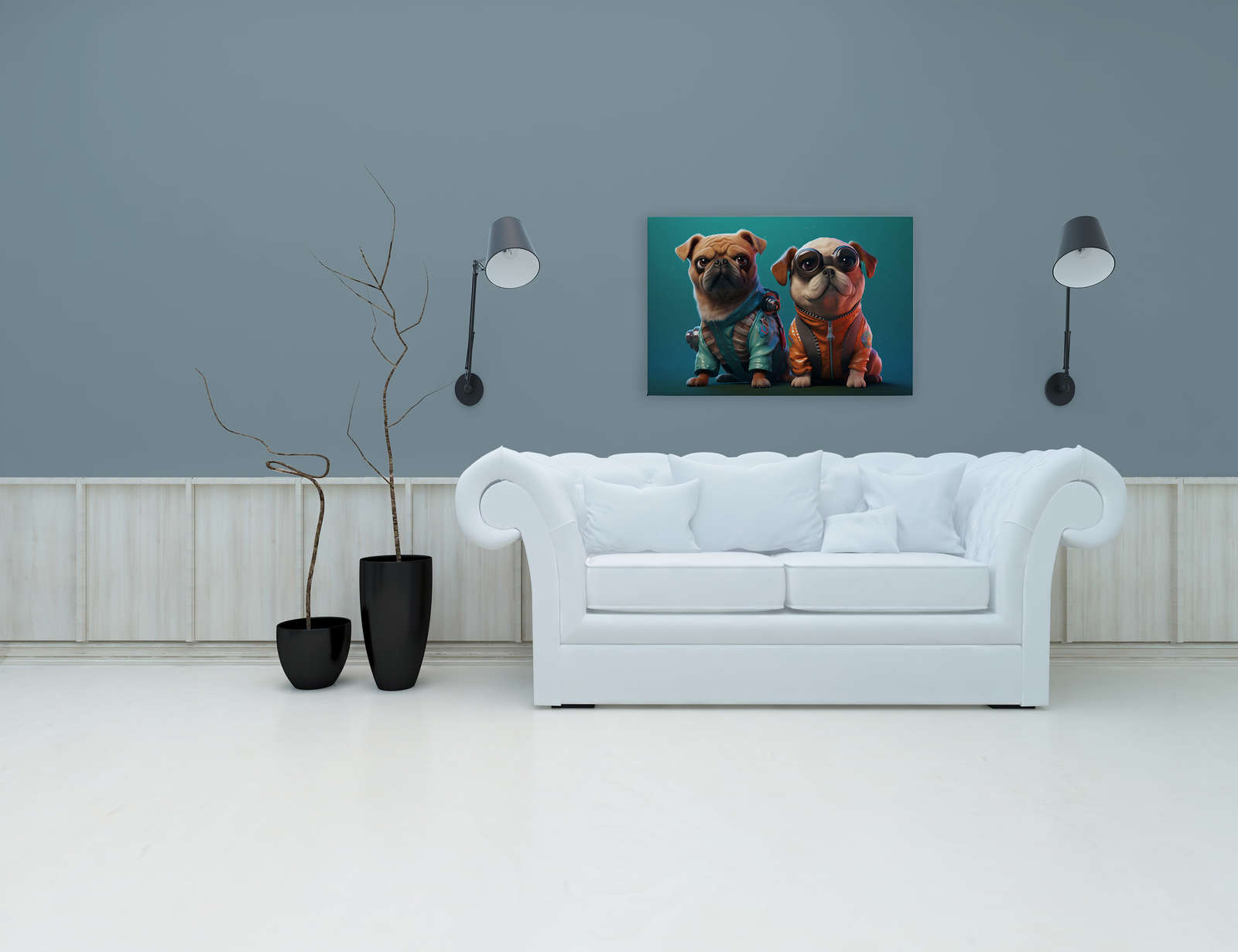             Quadro su tela di KI »Cani carini« - 90 cm x 60 cm
        