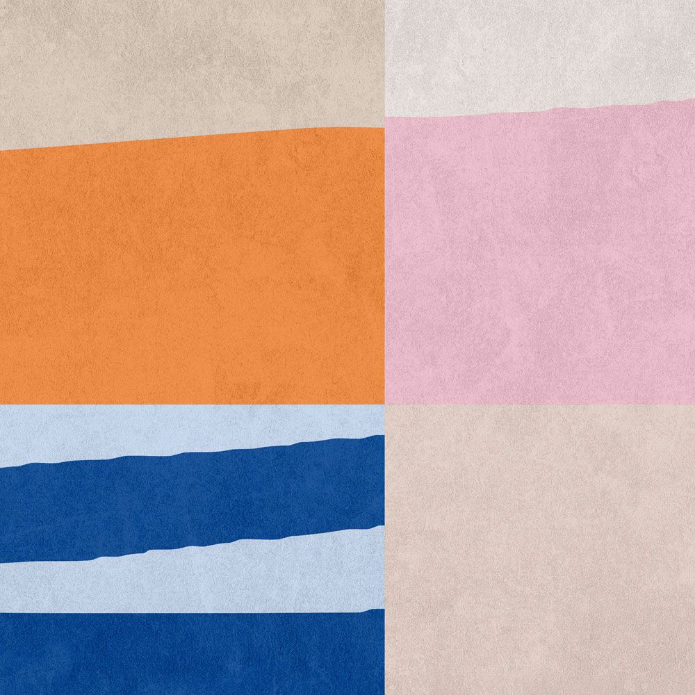             papier peint en papier panoramique »mañana« - design patchwork coloré avec structure d'enduit béton - intissé premium lisse et légèrement brillant
        