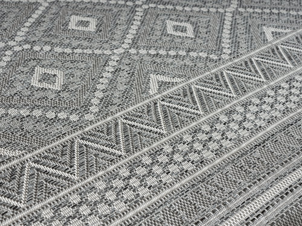             Patterned Outdoor Rug in Grey - 200 x 140 cm
        