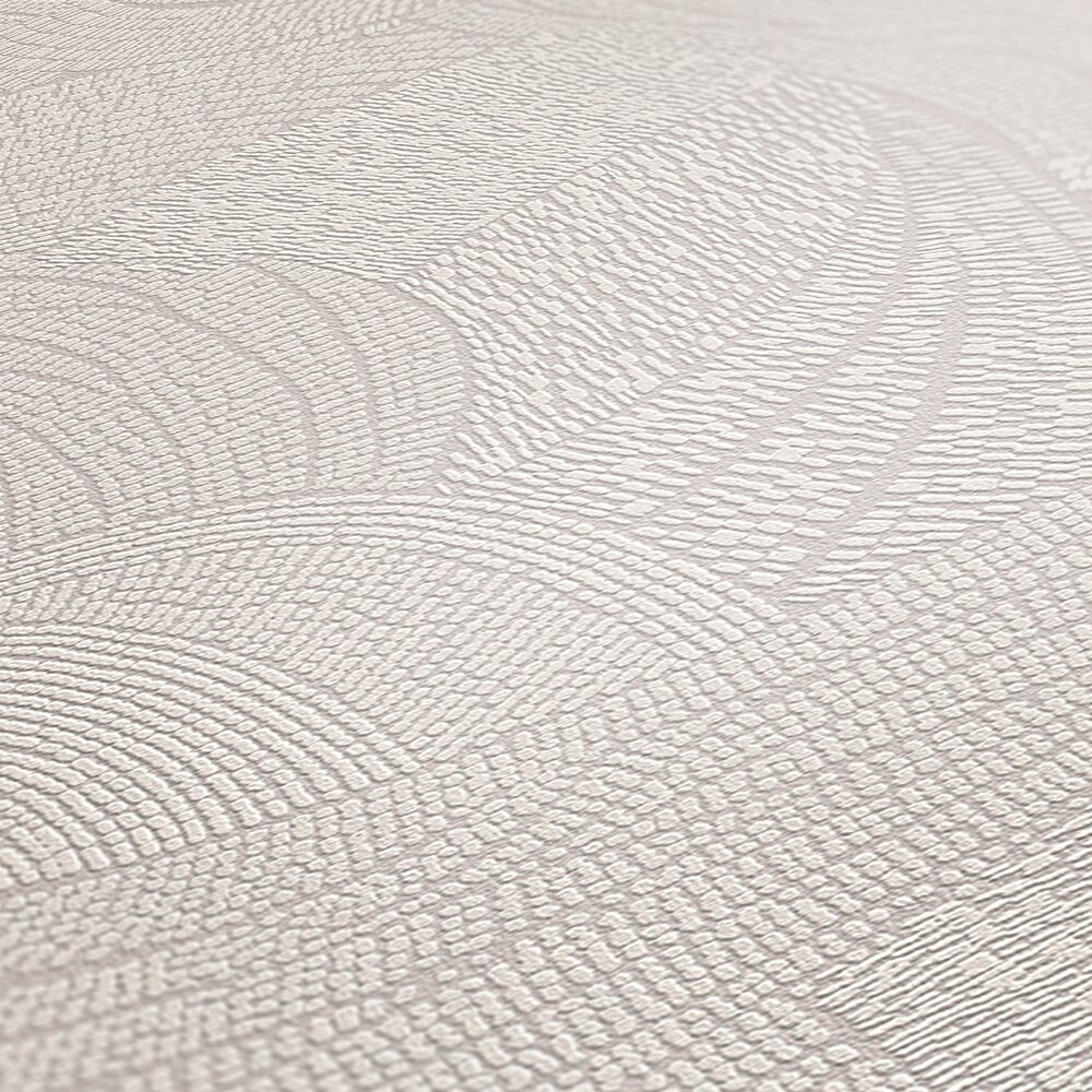             Graphic wave pattern non-woven wallpaper - grey, white
        