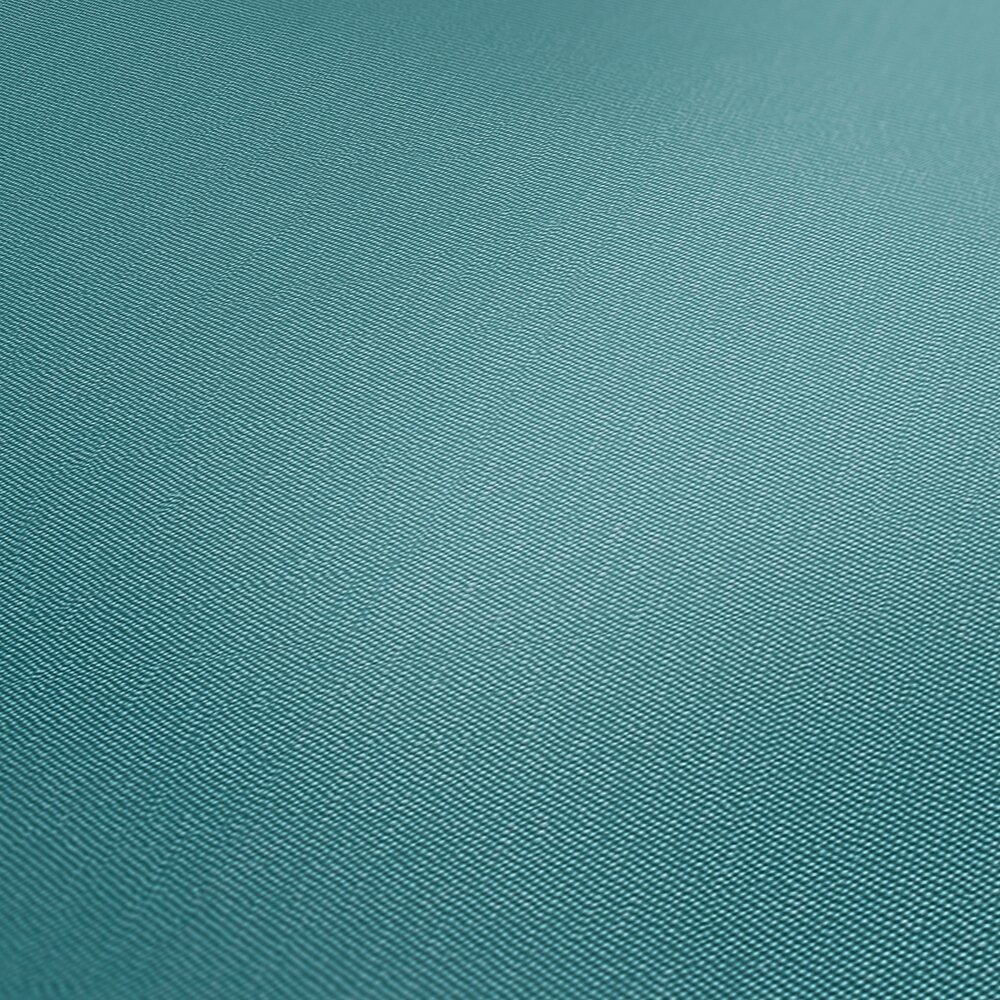             Plain non-woven wallpaper with fine textile texture - blue, turquoise
        