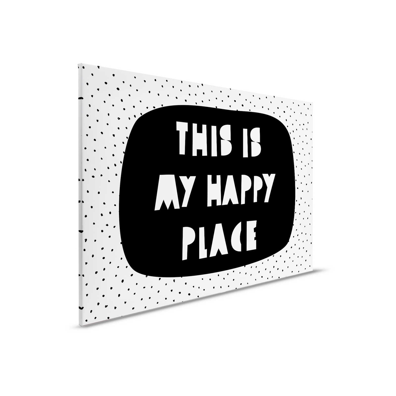 Canvas for children's room with lettering "This is my happy place" - 90 cm x 60 cm
