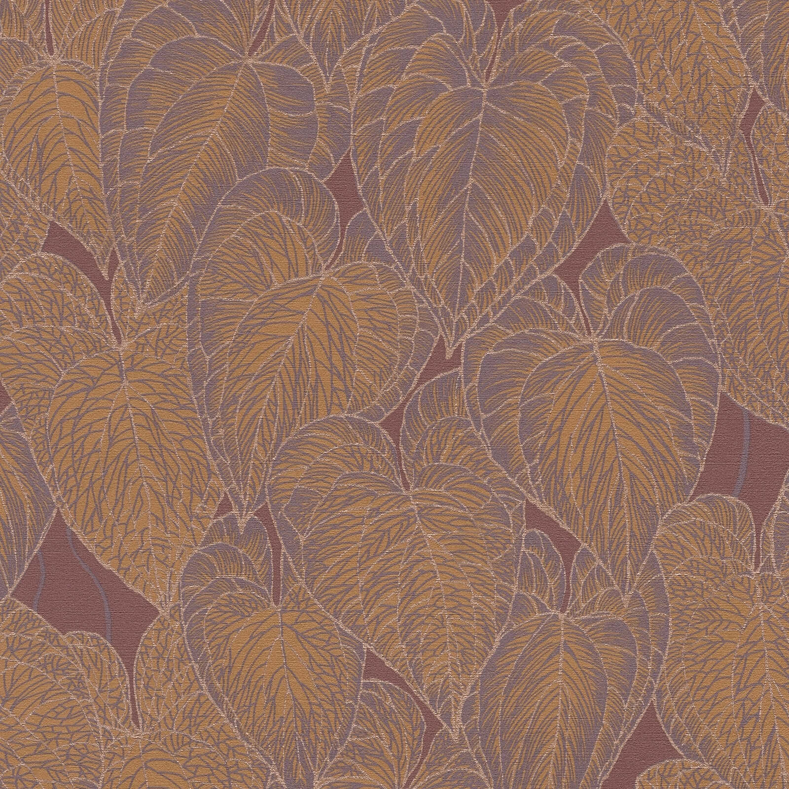             Daniel Hechter Elegant non-woven wallpaper with floral pattern and metallic accents - red, orange, purple
        