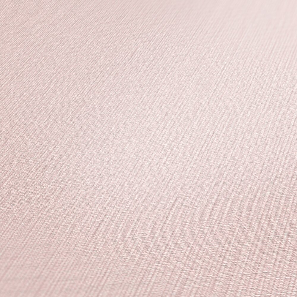             Papel pintado liso no tejido con una suave textura textil - Rosa
        