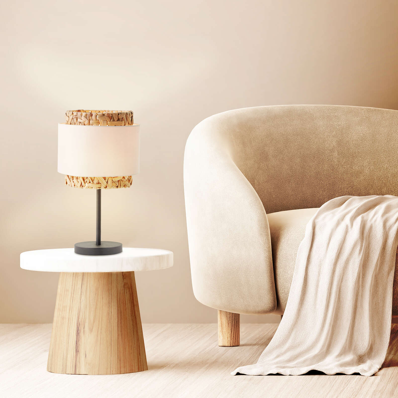             Textile table lamp - Till 1 - Brown
        